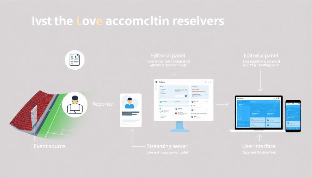 Лайв-обзоры 기자ов и репортажей во время матча - иллюстрация