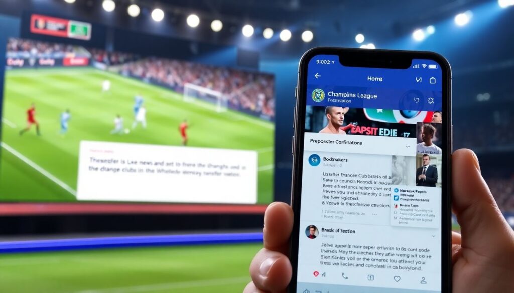 Обновления трансферных слухов на фоне матча - иллюстрация