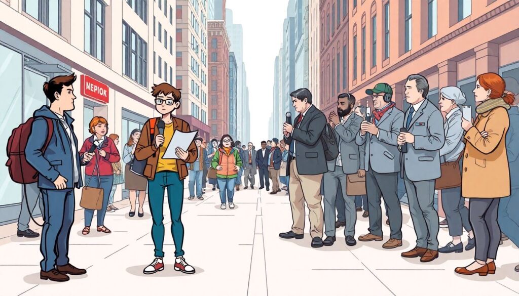 Заметки репортеров на месте событий - иллюстрация