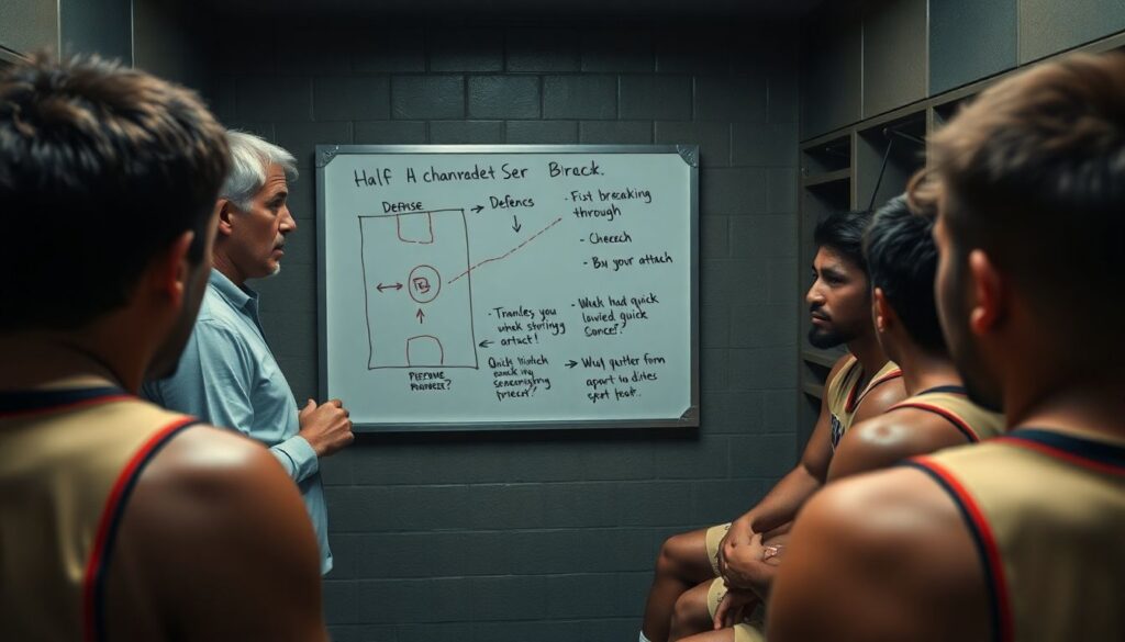 Комментарии тренеров во время пауз между таймами - иллюстрация