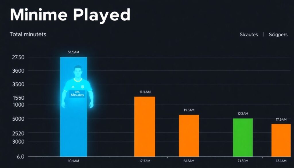Список самых активных игроков по минутам - иллюстрация