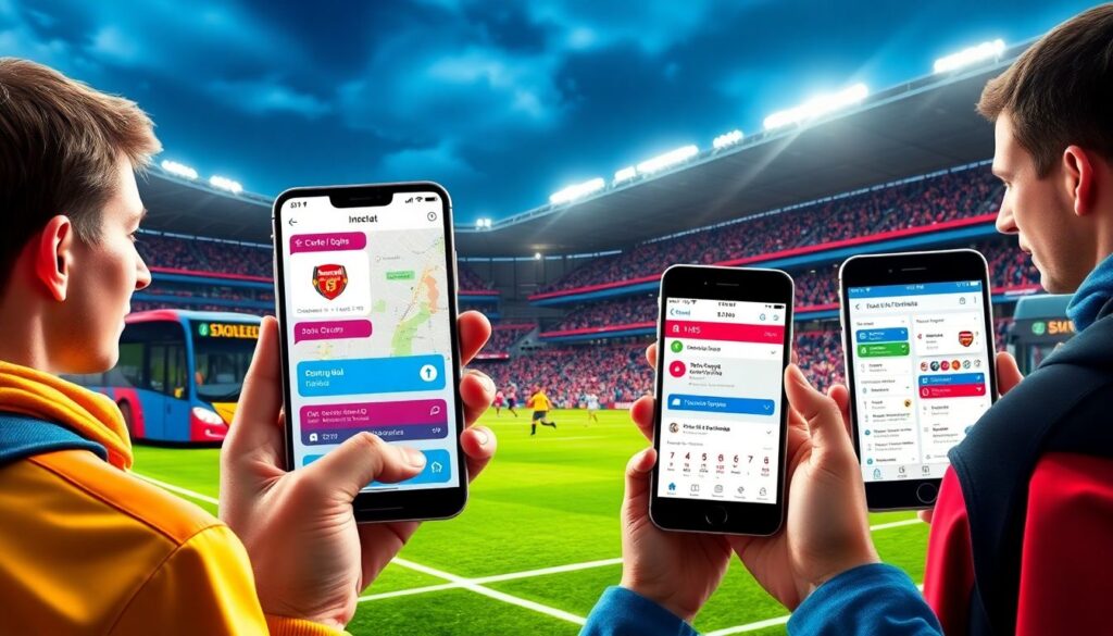 Лайв-истории болельщиков на трибунах - иллюстрация