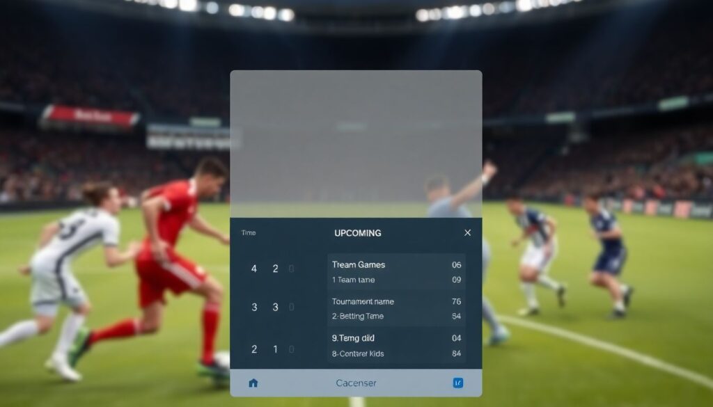 Календарь ближайших матчей на фоне текущего матча - иллюстрация