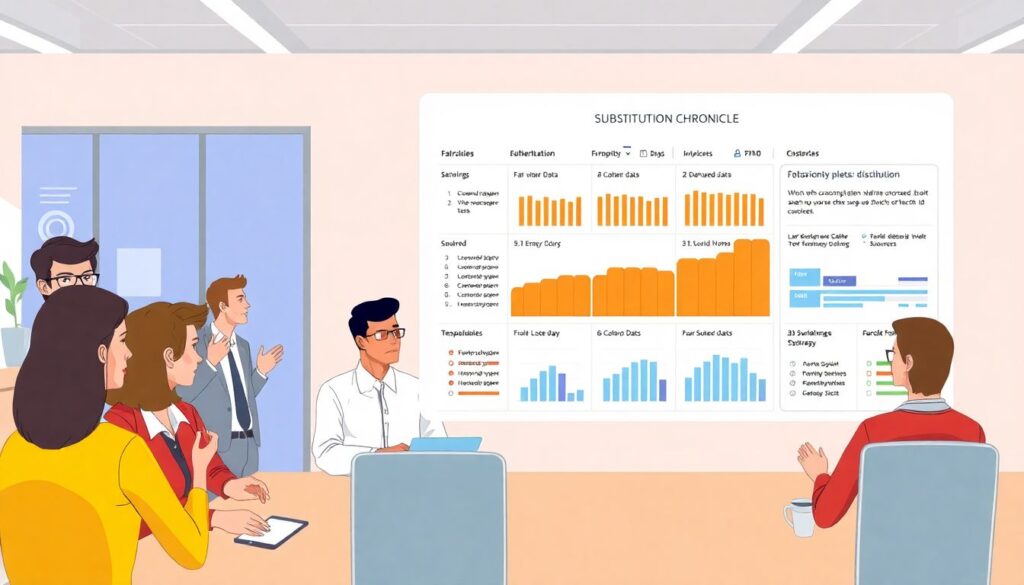 Хроника замещений в реальном времени - иллюстрация