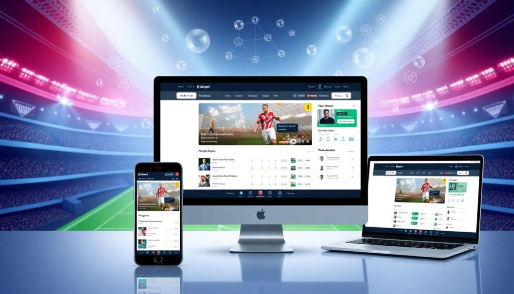 Кроссплатформенная лента новостей о матче - иллюстрация