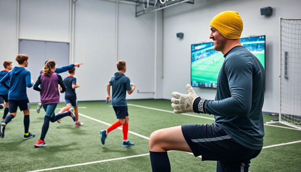 Кадр за кадром: подготовка к матчу и выход на поле - иллюстрация