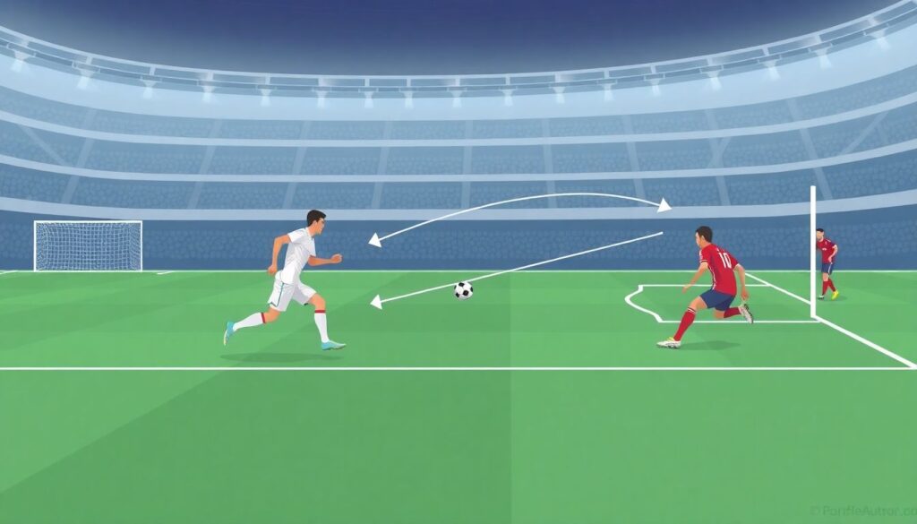 Ключевые передачи между фланговыми игроками - иллюстрация