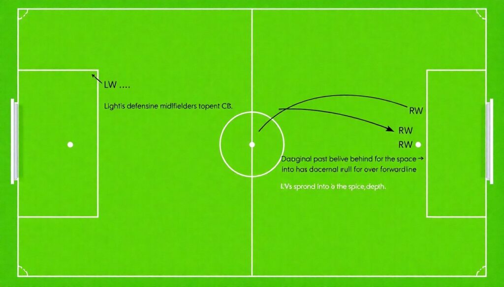 Ключевые передачи между фланговыми игроками - иллюстрация