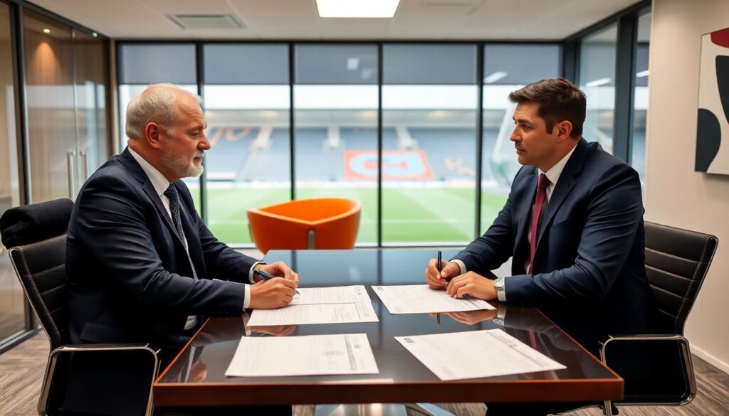 Обновления по контрактам игроков на фоне матча - иллюстрация