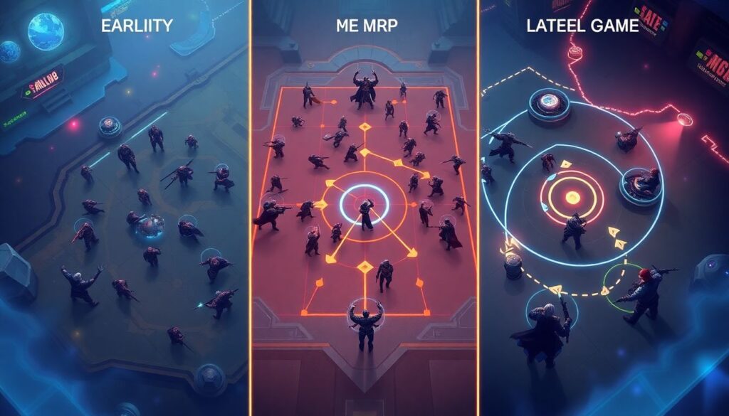 Расстановочная динамика на каждом этапе игры - иллюстрация