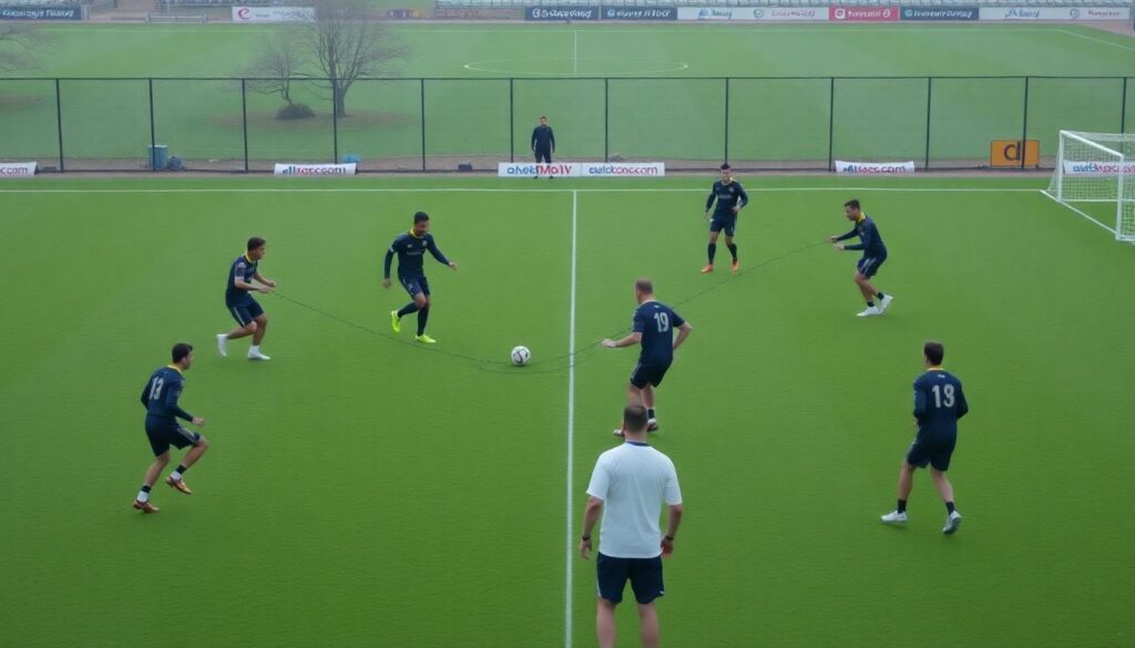 Стратегический разбор прохождения мяча между линиями - иллюстрация