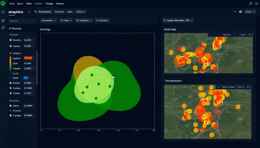 Сводная карта ударов и их точности - иллюстрация
