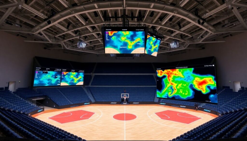 Интерактивные подсказки для зрителей на трибунах - иллюстрация