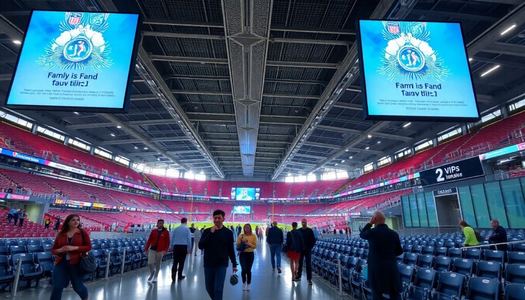 Интерактивные подсказки для зрителей на трибунах - иллюстрация