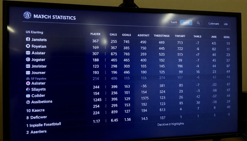 Итоговая сводка по голам, ассистам и результату - иллюстрация